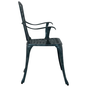 Gartenstuhl 2er Set Grün Aluminium
