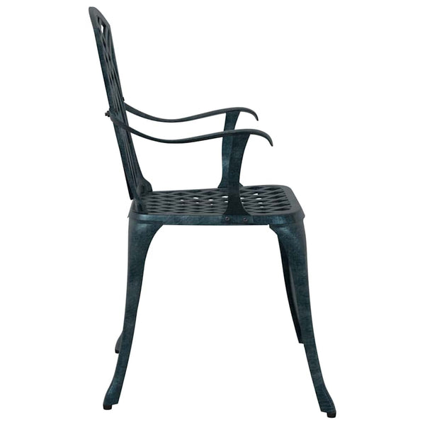 Gartenstuhl 2er Set Grün Aluminium