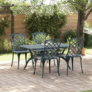 Gartenstuhl 4er Set Grün Aluminium