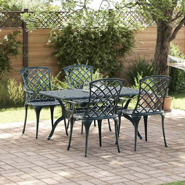 Gartenstuhl 4er Set Grün Aluminium