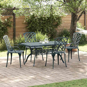 Gartenstuhl 4er Set Grün Aluminium