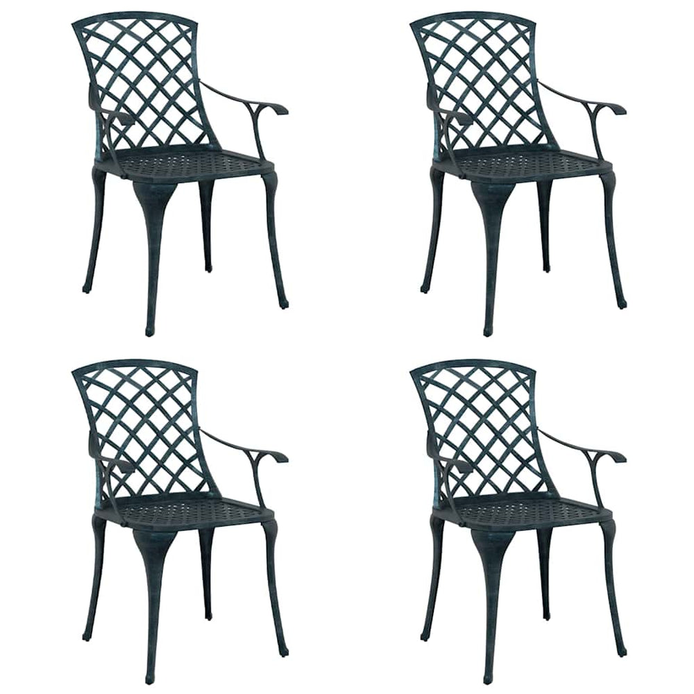 vidaXL Chaises de jardin 4 pcs Vert 61 x 60,5 x 93 cm Aluminium