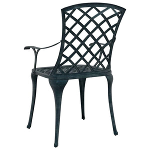 Gartenstuhl 4er Set Grün Aluminium