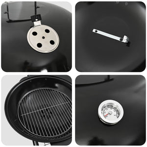 Outdoor Grill mit Rädern, Schwarz, 91x71x107 cm