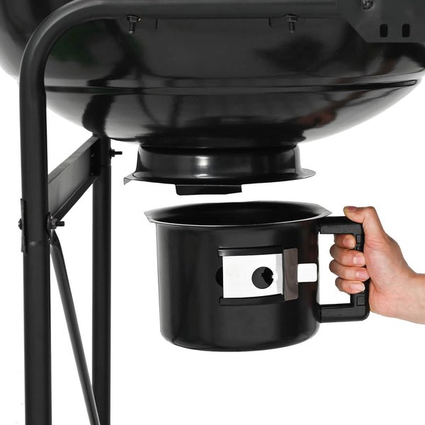 Outdoor Grill mit Rädern, Schwarz, 91x71x107 cm