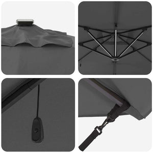 LED Sonnenschirm Anthrazit 286x284 cm