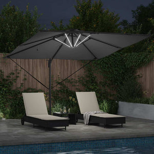 LED Sonnenschirm Anthrazit 286x284 cm