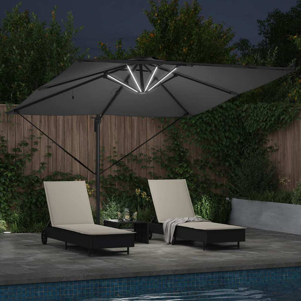 LED Sonnenschirm Anthrazit 286x284 cm
