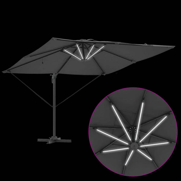 LED Sonnenschirm Anthrazit 286x284 cm