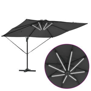 LED Sonnenschirm Anthrazit 286x284 cm