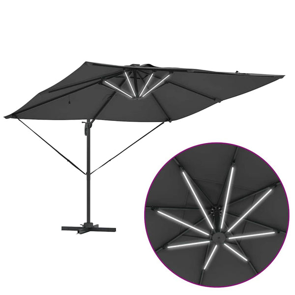 LED Sonnenschirm Anthrazit 286x284 cm
