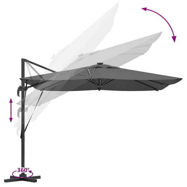 LED Sonnenschirm Anthrazit 286x284 cm