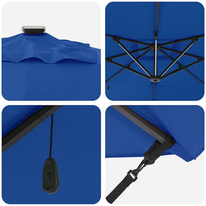 LED Sonnenschirm Azure Blau 286x284 cm