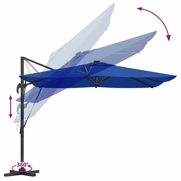 LED Sonnenschirm Azure Blau 286x284 cm