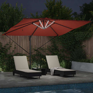 LED Sonnenschirm Terrakotta 286x284x270 cm