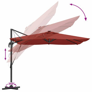 LED Sonnenschirm Terrakotta 286x284x270 cm