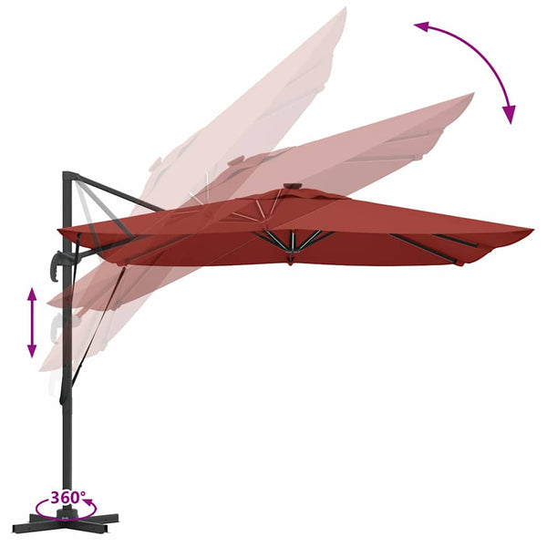 LED Sonnenschirm Terrakotta 286x284x270 cm