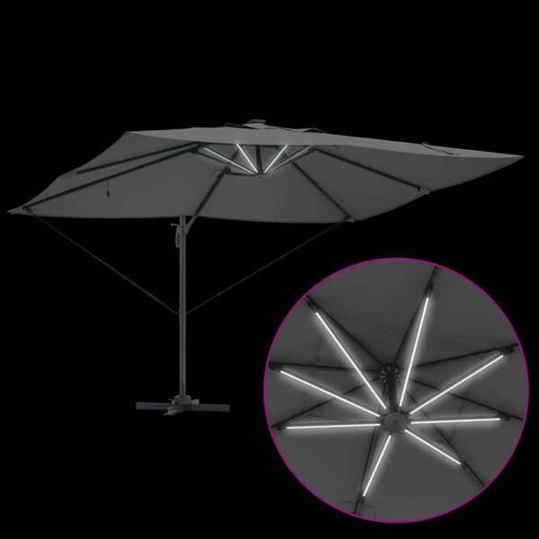 LED Sonnenschirm Anthrazit 352x251 cm