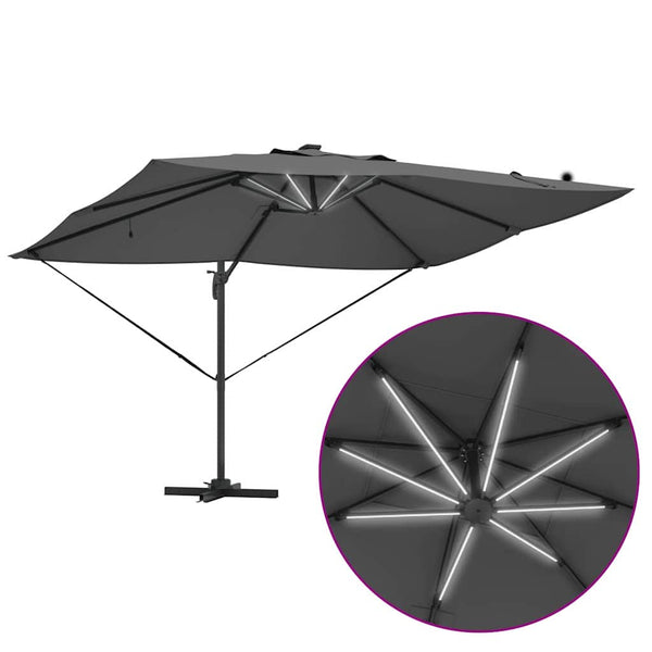 LED Sonnenschirm Anthrazit 352x251 cm
