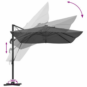 LED Sonnenschirm Anthrazit 352x251 cm