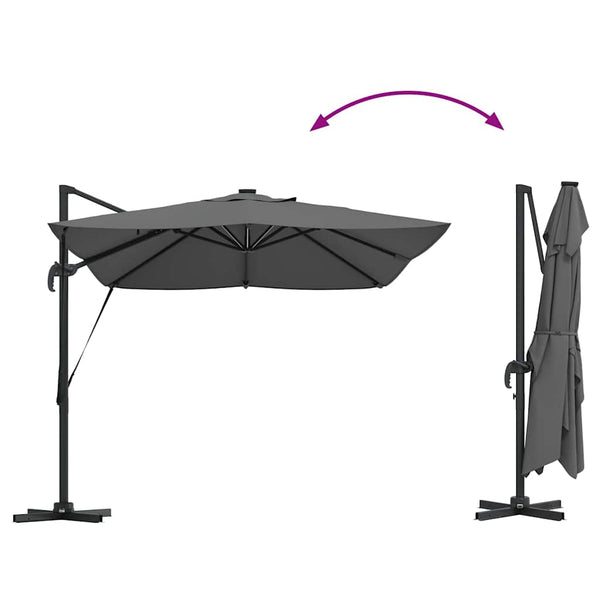 LED Sonnenschirm Anthrazit 352x251 cm