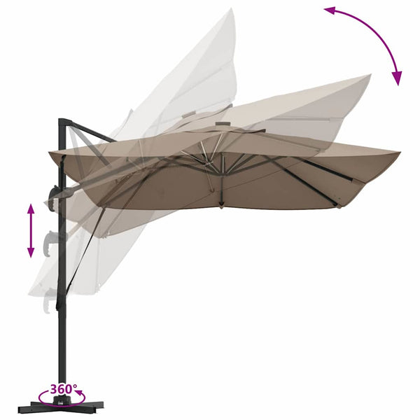Taupe Sonnenschirm 352x251 cm