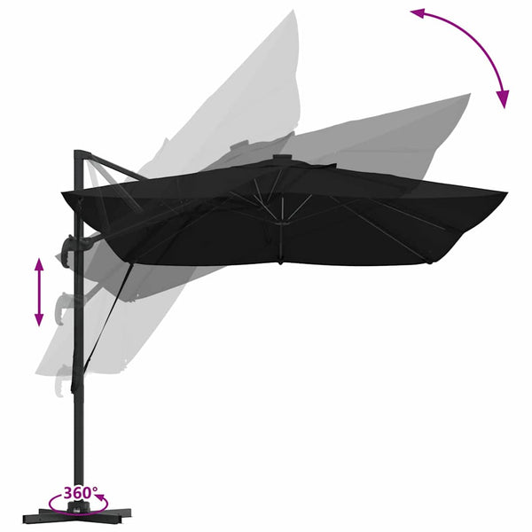 Schwarzer Sonnenschirm 352x251 cm