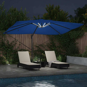 Azurblauer LED-Sonnenschirm 352x251 cm