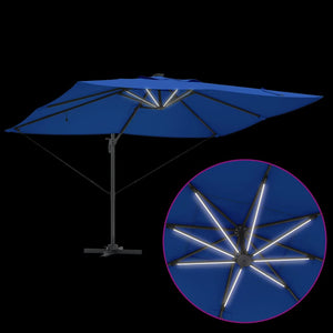 Azurblauer LED-Sonnenschirm 352x251 cm
