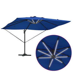 Azurblauer LED-Sonnenschirm 352x251 cm