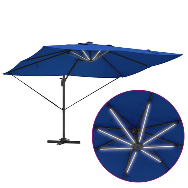 Azurblauer LED-Sonnenschirm 352x251 cm
