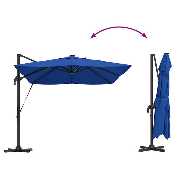 Azurblauer LED-Sonnenschirm 352x251 cm