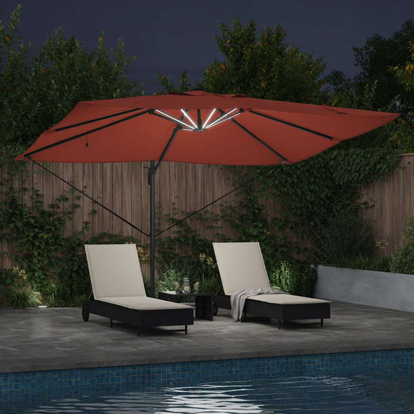 LED Sonnenschirm Terrakotta 352x251 cm
