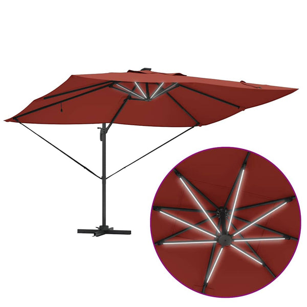LED Sonnenschirm Terrakotta 352x251 cm