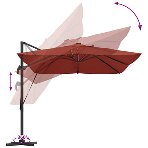 LED Sonnenschirm Terrakotta 352x251 cm