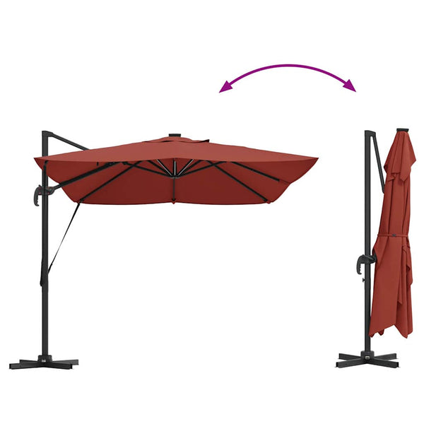 LED Sonnenschirm Terrakotta 352x251 cm