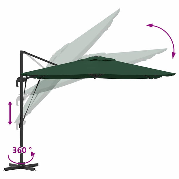 Grüner Roma Ampelschirm 286x284 cm