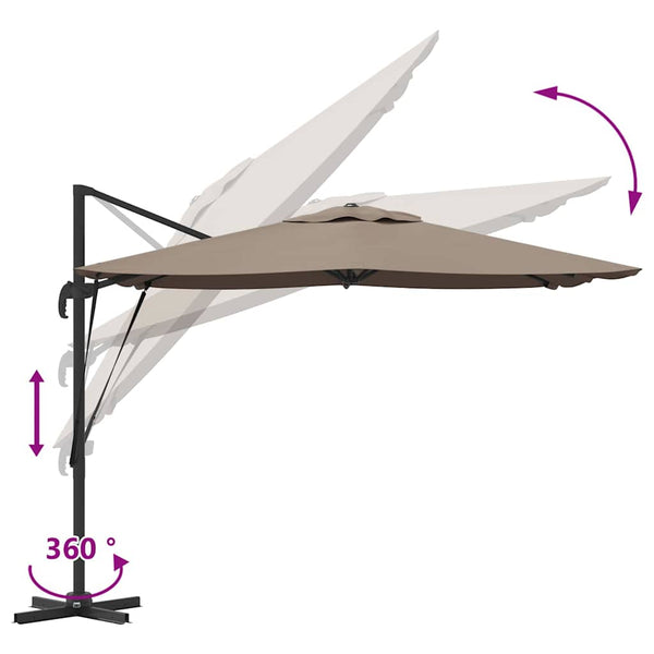Taupe Roma Sonnenschirm 286x284 cm