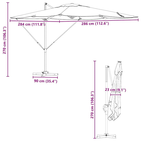 Taupe Roma Sonnenschirm 286x284 cm