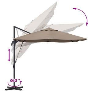 Taupe Sonnenschirm 351x250 cm