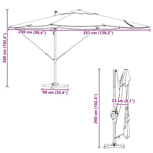 Taupe Sonnenschirm 351x250 cm