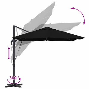 Schwarzer Sonnenschirm 351x250 cm