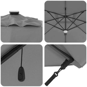 LED-Parasol Roma Anthrazit 286x284 cm