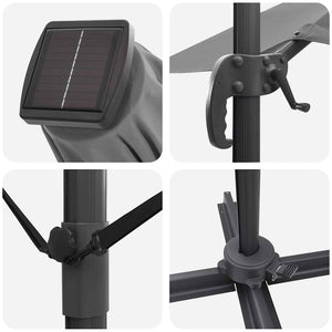 LED-Parasol Roma Anthrazit 286x284 cm