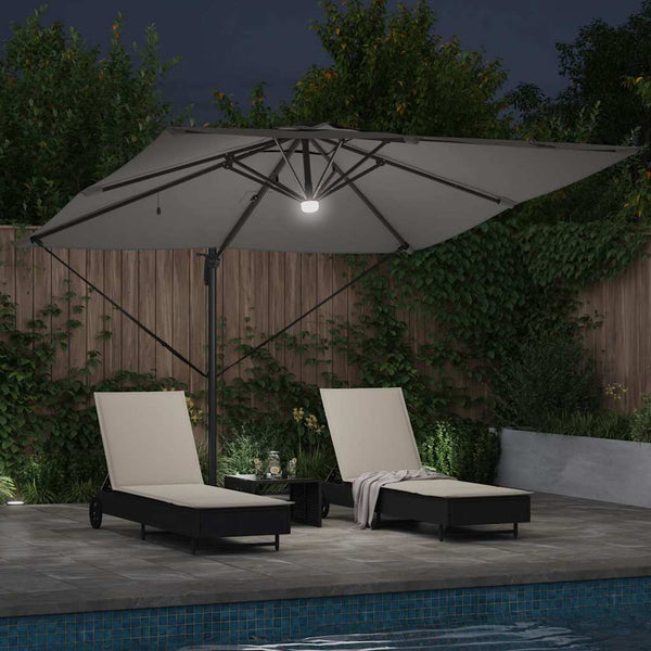 LED-Parasol Roma Anthrazit 286x284 cm