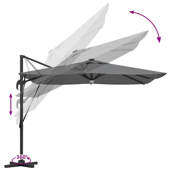 LED-Parasol Roma Anthrazit 286x284 cm