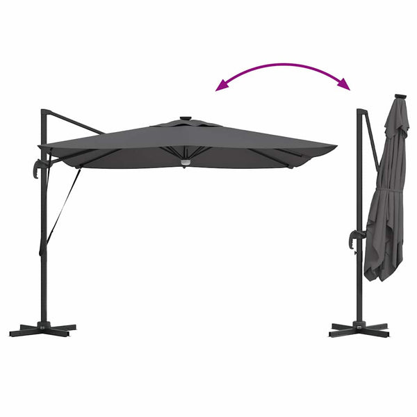 LED-Parasol Roma Anthrazit 286x284 cm