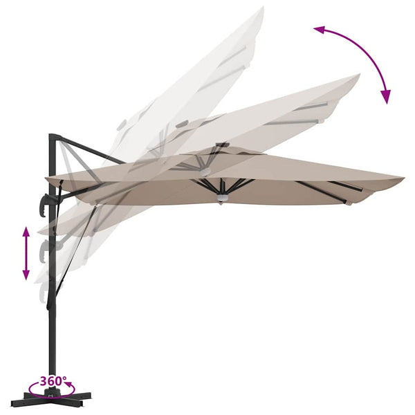 Roma Taupe Sonnenschirm, 286x284x270 cm