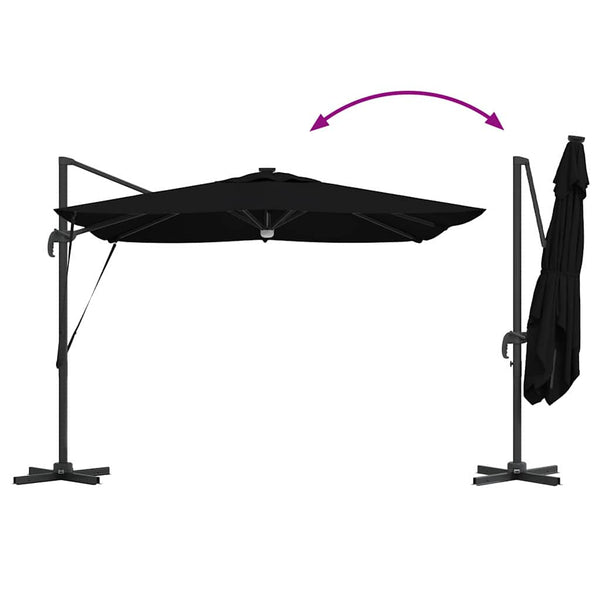 Roma Sonnenschirm Schwarz 286x284x270cm