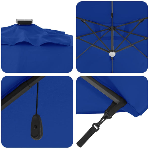 Blauer Roma Sonnenschirm mit LED